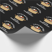 Levensduur met pannenkoeken Funny Food pun Dark BG Cadeaupapier (Hoek)