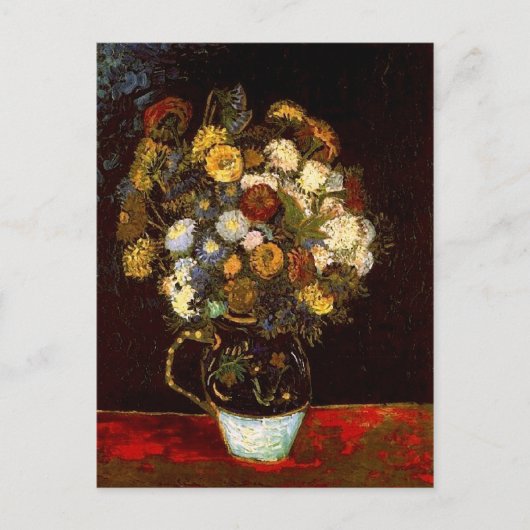 Levensduur met Zinnias Van Gogh Fine Art Briefkaart (Voorkant)