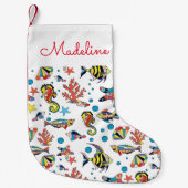 Levensduur onderwater Zee | Jouw namen toevoegen Kleine Kerstsok (Voorkant)