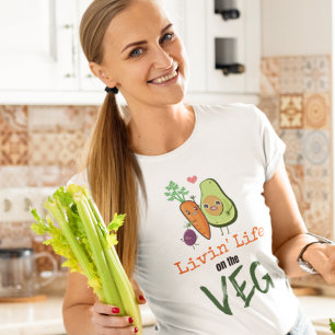 Levensduur op de Veg Vegan-Humor T-shirt