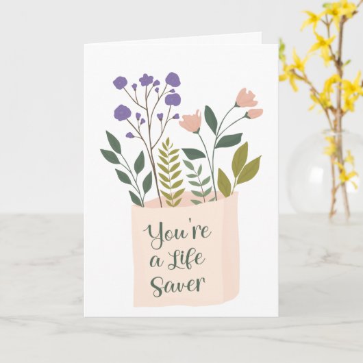 Levensduur redden Hartelijk dank Kaart Floral (Gele Bloem)