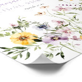 Levensduur van Butterflay Paarse Bloemen Vrijgezel Poster (Hoek)