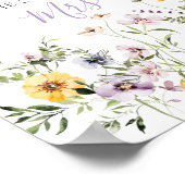 Levensduur van Butterflay Paarse Bloemen Vrijgezel Poster (Hoek)