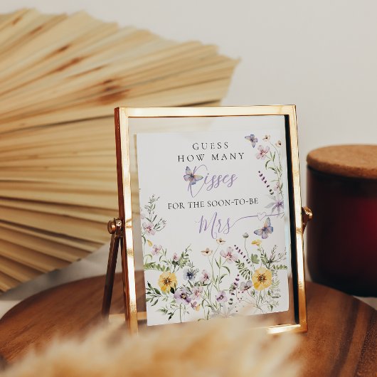 Levensduur van Butterflay Paarse Bloemen Vrijgezel Poster