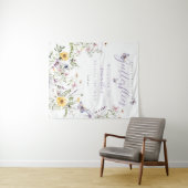 Levensduur van Butterflay Paarse Bloemen Vrijgezel Wandkleed (In Situ (horizontaal))