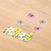 Levensduur van Butterflies Daffodils Vrijgezellenf Acryl Uitnodigingen (Laagn)