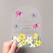 Levensduur van Butterflies Daffodils Vrijgezellenf Acryl Uitnodigingen (Insitu (Draagbaar))