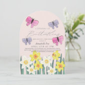 Levensduur van Butterflies Daffodils Vrijgezellenf Kaart (Staand voorkant)