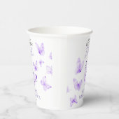 Levensduur van Butterflies Lavendel Vrijgezellenfe Papieren Bekers (Rechts)