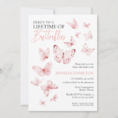 Levensduur van Butterflies Pink Blush Vrijgezellen Kaart (Voorkant)