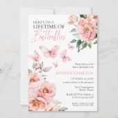 Levensduur van Butterflies Pink Blush Vrijgezellen Kaart (Voorkant)