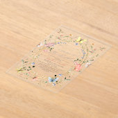 Levensduur van Butterflies Wildflower Baby shower Acryl Uitnodigingen (Laagn)