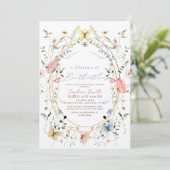 Levensduur van Butterflies Wildflower Baby shower Kaart (Staand voorkant)