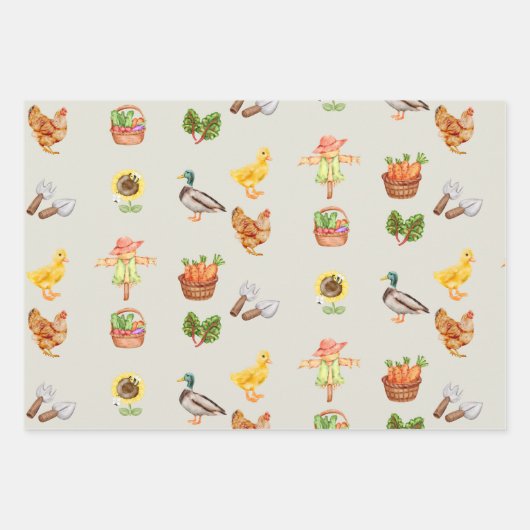 Levensduur van de boerderij - Tuingroenten en land Inpakpapier Vel (Voorkant)