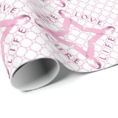 LEVENSDUUR VAN DE Pink Ribbon HOPE LOVE Cadeaupapier (Rol Hoek)