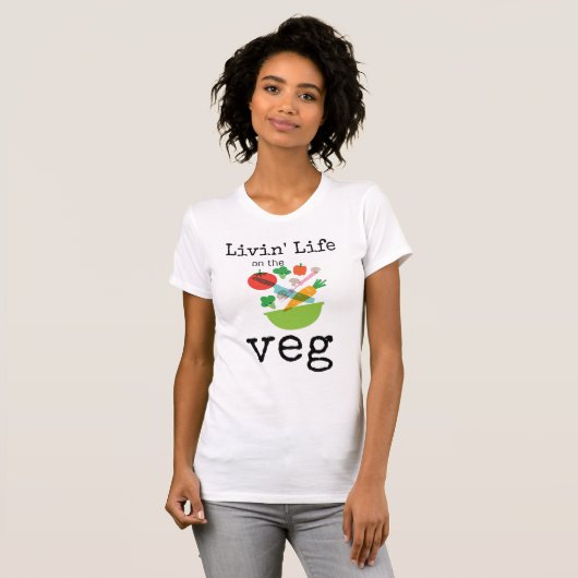 Levensduur van de vegetarische Humor T-shirt (Voorkant volledig)