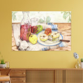 Levensduur van de verf van fruit en wijn canvas afdruk (Insitu (Woonkamer))
