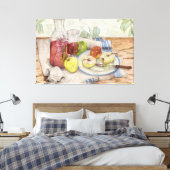 Levensduur van de verf van fruit en wijn canvas afdruk (Insitu (Slaapkamer))