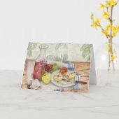 Levensduur van de verf van fruit en wijn kaart (Gele Bloem)