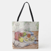 Levensduur van de verf van fruit en wijn tote bag (Voorkant)