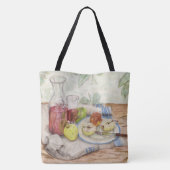 Levensduur van de verf van fruit en wijn tote bag (Achterkant)