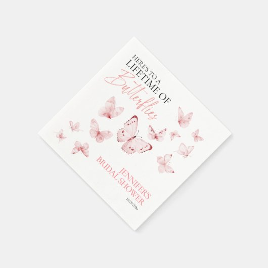 Levensduur van de vlinders | Pink Blush-Vrijgezell Servet (Hoek)