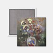 Levensduur van een bloem (pastel op papier) magneet (Voorkant / Achterkant)