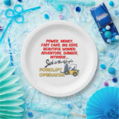 Levensduur van een vorkhefbedrijf papieren bordje (Feest)