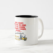 Levensduur van een vorkhefbedrijf tweekleurige koffiemok (Voorkant rechts)