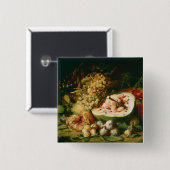 Levensduur van fruit op een rand vierkante button 5,1 cm (Voorkant /achterkant)