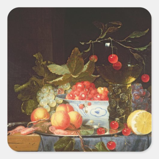 Levensduur van fruit vierkante sticker (Voorkant)