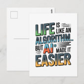 levensduur van het kunstmatige-intelligentiealgori briefkaart (Voorkant / Achterkant)