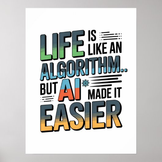 levensduur van het kunstmatige-intelligentiealgori poster (Voorkant)