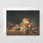 Levensduur van perziken, noten, druiven briefkaart (Voorkant / Achterkant)