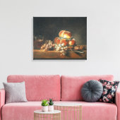 Levensduur van perziken, noten, druiven canvas afdruk (Insitu (Woonkamer))