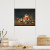 Levensduur van perziken, noten, druiven poster (Keuken)