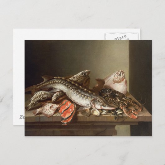 Levensduur van vissen op tafel briefkaart (Voorkant / Achterkant)