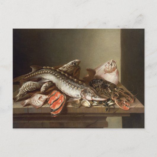 Levensduur van vissen op tafel briefkaart (Voorkant)