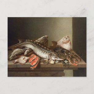 Levensduur van vissen op tafel briefkaart