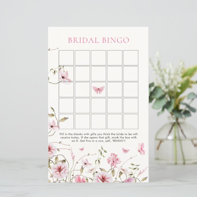 Levensduur van vlinders Bloemen Bruids Bingo (Staand voorkant)