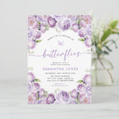 Levensduur van vlinders Paarse Vrijgezellenfeest Kaart (Staand voorkant)