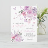 Levensduur van vlinders Paarse Vrijgezellenfeest Kaart (Staand voorkant)