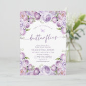 Levensduur van vlinders Paarse Vrijgezellenfeest Kaart (Staand voorkant)