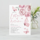 Levensduur van vlinders Roze Bloemen Vrijgezellenf Kaart (Staand voorkant)