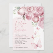 Levensduur van vlinders Roze Bloemen Vrijgezellenf Kaart (Voorkant)