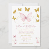 Levensduur van vlinders Roze Goud Vrijgezellenfees Kaart (Voorkant)