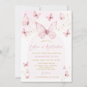 Levensduur van vlinders Roze Goud Vrijgezellenfees Kaart (Voorkant)