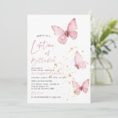 Levensduur van vlinders Roze Goud Vrijgezellenfees Kaart (Staand voorkant)