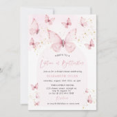 Levensduur van vlinders Roze Goud Vrijgezellenfees Kaart (Voorkant)