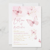 Levensduur van vlinders Roze Goud Vrijgezellenfees Kaart (Voorkant)